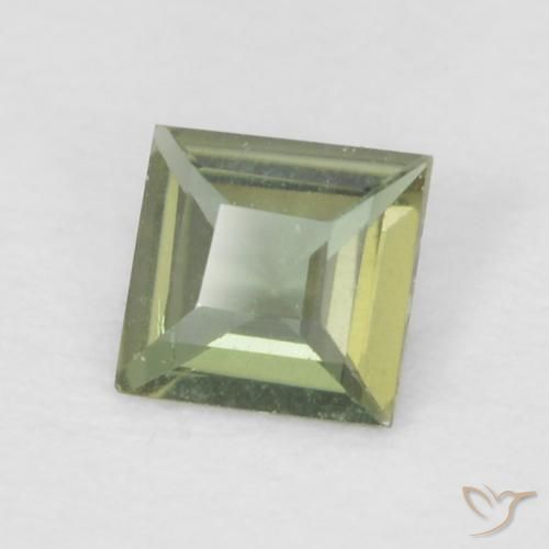 Rupine des grains Medium Dark-Green naturelle Carré, 0.13 ct, VVS