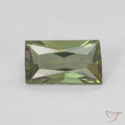 Rupine des grains Medium Dark-Green naturelle Baquette, 0.25 ct, VVS