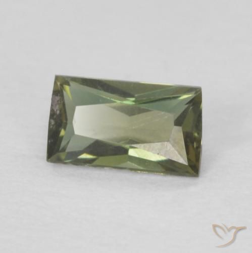 Rupine des grains Medium Dark-Green naturelle Baquette, 0.25 ct, VVS