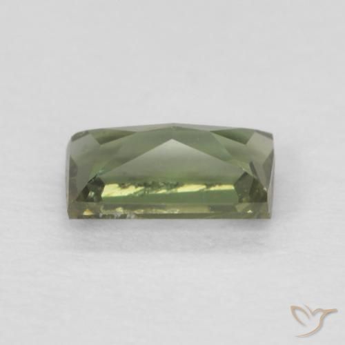 Rupine des grains Medium Dark-Green naturelle Baquette, 0.25 ct, VVS
