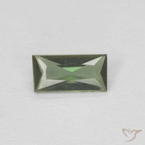 0.25ct Naturel Vert brunâtre Rupine des grains, Baquette, VVS