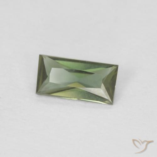 Rupine des grains Vert brunâtre naturelle Baquette, 0.25 ct, VVS
