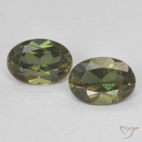 0.50ctw Naturel Vert brunâtre Rupine des grains, ovale, VVS-VS