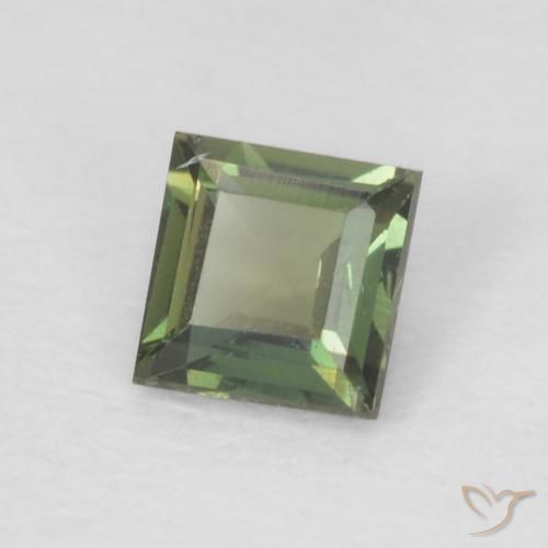 Rupine des grains Vert chaud naturelle Carré, 0.21 ct, VS