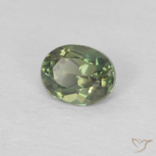 Rupine des grains Vert forêt léger naturelle ovale, 0.17 ct, VS