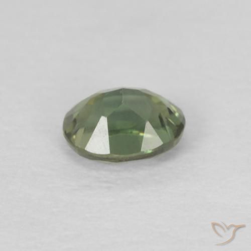 Rupine des grains Vert forêt léger naturelle ovale, 0.17 ct, VS