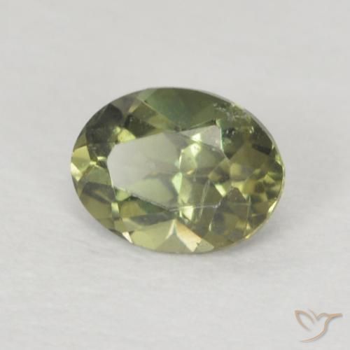 Rupine des grains Vert clair naturelle ovale, 0.25 ct, VS