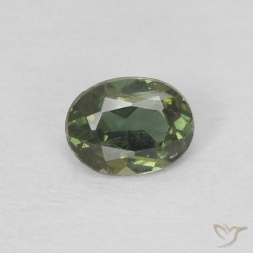 0.16ct Naturel Medium Dark-Green Rupine des grains, ovale, VS