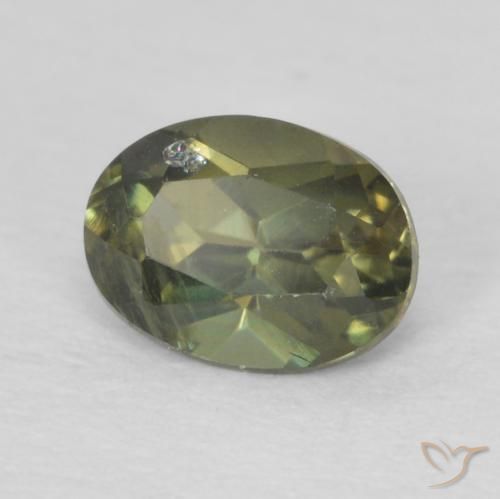 Rupine des grains Forêt verte naturelle ovale, 0.32 ct, VS