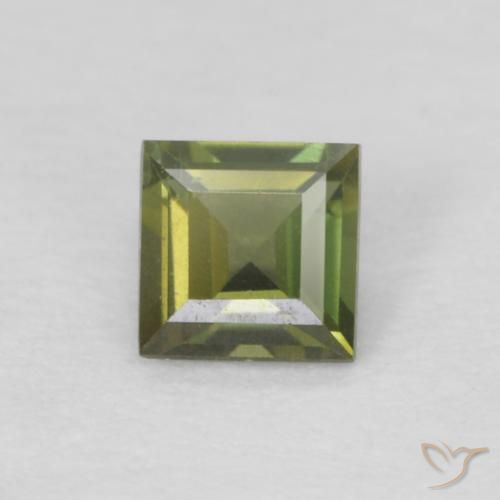 Rupine des grains Vert foncé naturelle Carré, 0.18 ct, VS