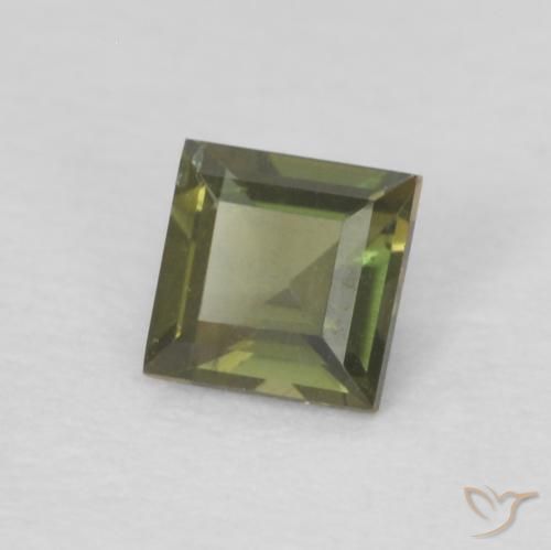 Rupine des grains Vert foncé naturelle Carré, 0.18 ct, VS