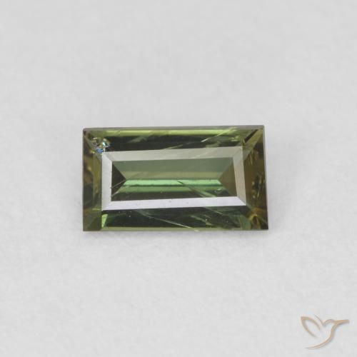 0.40ct Naturel Medium Light Green Rupine des grains, Baquette, VS