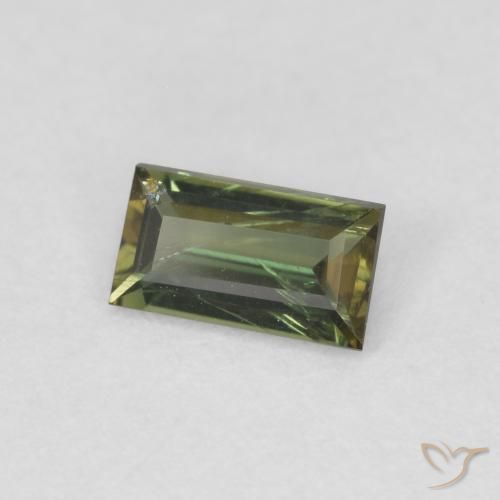 Rupine des grains Medium Light Green naturelle Baquette, 0.40 ct, VS