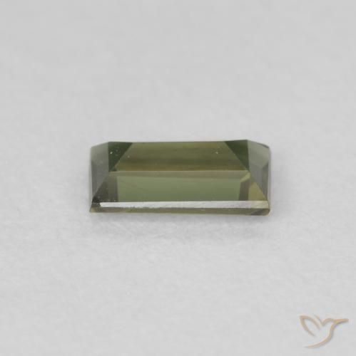 Rupine des grains Medium Light Green naturelle Baquette, 0.40 ct, VS