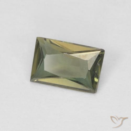 Rupine des grains Vert brunâtre naturelle Baquette, 0.31 ct, VS