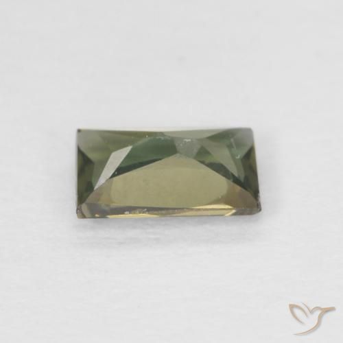 Rupine des grains Vert brunâtre naturelle Baquette, 0.31 ct, VS