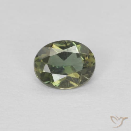 0.26ct Naturel Vert brunâtre Rupine des grains, ovale, VVS-VS