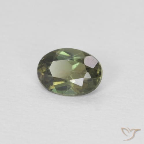 Rupine des grains Forêt verte naturelle ovale, 0.23 ct, VVS-VS