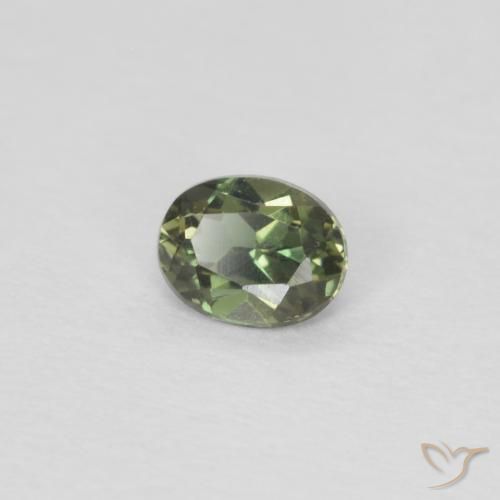 Rupine des grains Vert moyen naturelle ovale, 0.16 ct, VVS-VS