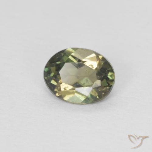 Rupine des grains Vert foncé naturelle ovale, 0.28 ct, VVS-VS
