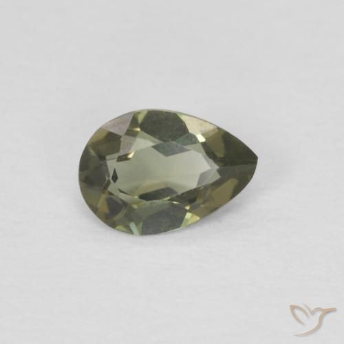 Rupine des grains Vert moyen naturelle En forme de poire, 0.23 ct, VVS-VS