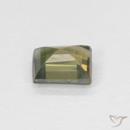 Rupine des grains Vert foncé naturelle Baquette, 0.36 ct, VS