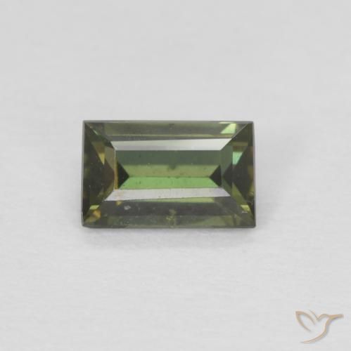 Rupine des grains Vert brunâtre naturelle Baquette, 0.27 ct, VS
