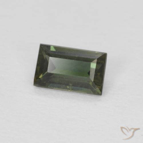 Rupine des grains Vert brunâtre naturelle Baquette, 0.27 ct, VS