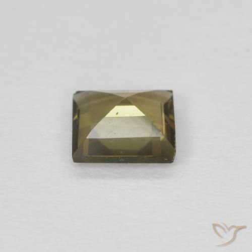 Rupine des grains Vert terre naturelle Carré, 0.25 ct, VS