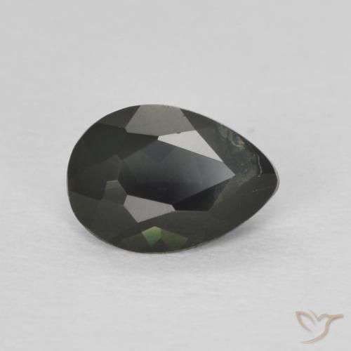 Rupine des grains Vert terreux profond naturelle En forme de poire, 0.42 ct, VS
