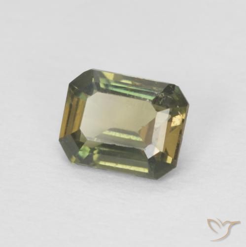 Rupine des grains Vert brunâtre naturelle Octogone / coupe Émeraude, 0.37 ct, VS