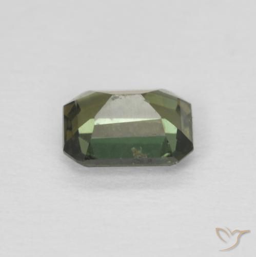 Rupine des grains Vert brunâtre naturelle Octogone / coupe Émeraude, 0.37 ct, VS