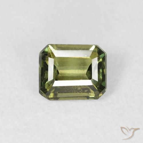 0.44ct Naturel Vert terreux Rupine des grains, Taille émeraude, VS-SI