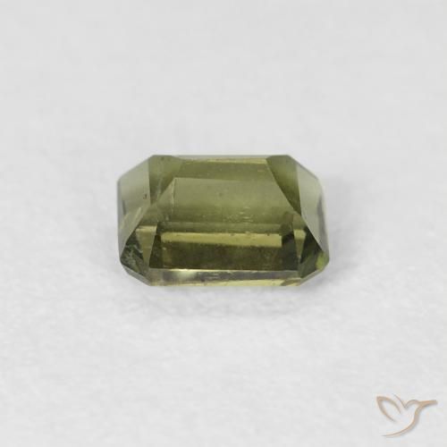 Rupine des grains Vert terreux naturelle Octogone / coupe Émeraude, 0.44 ct, VS-SI