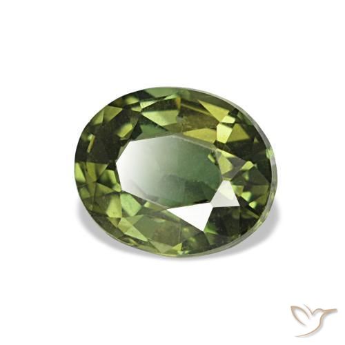 Kornerupine vert naturelle coupe ovale, 0,87 ct, VVS