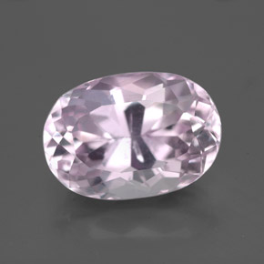 Kunzite rose naturelle coupe ovale, 6,89 ct, VS