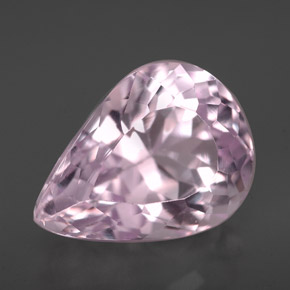 Kunzite rose naturelle en forme de poire, 8,08 ct, VS