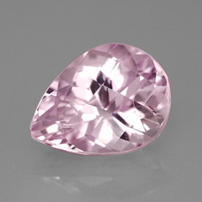 Kunzite rose naturelle en forme de poire, 5,18 ct, VS