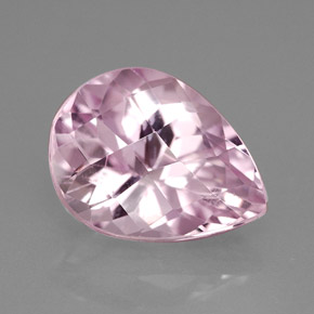 Kunzite rose naturelle en forme de poire, 5,18 ct, VS