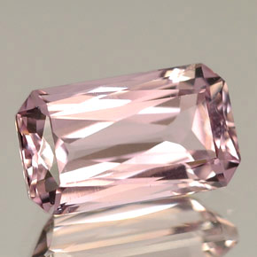 Kunzite rose naturelle taille émeraude, 1,94 ct, VVS