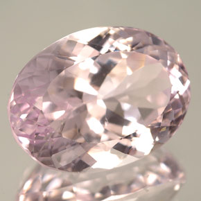 Kunzite rose naturelle coupe ovale, 14,09 ct, IF