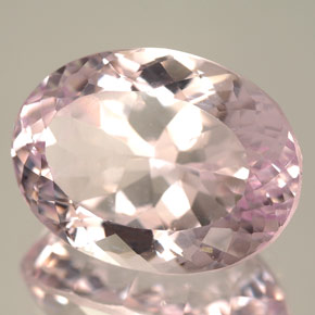 Kunzite rose naturelle coupe ovale, 14,09 ct, IF