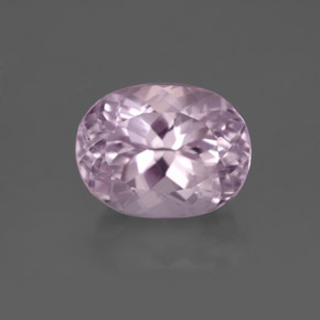 Kunzite rose naturelle coupe ovale, 5,38 ct, VS
