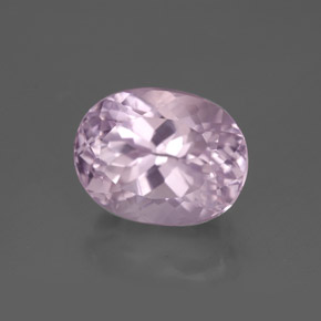 Kunzite rose naturelle coupe ovale, 5,38 ct, VS