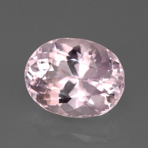 Kunzite rose naturelle coupe ovale, 6,52 ct, VVS