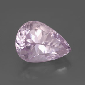 Kunzite rose naturelle en forme de poire, 6,29 ct, VVS
