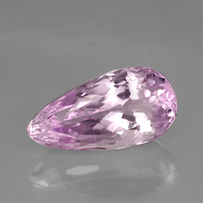 Kunzite rose naturelle en forme de poire, 15,46 ct, VVS-VS