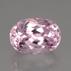 Kunzite rose naturelle coupe ovale, 7,17 ct, VVS