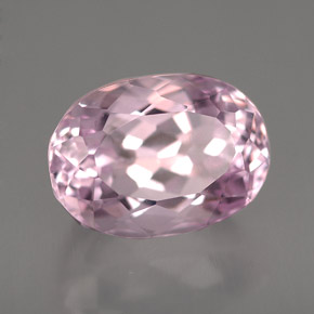 Kunzite rose naturelle coupe ovale, 7,17 ct, VVS