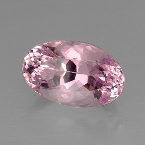 Kunzite rose naturelle coupe ovale, 13,47 ct, VVS-VS